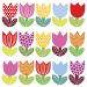 více - Ubrousky  3vrstvé barevné tulipány   20ks