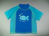 více - 15102 Plavkové tričko modro-tyrkysové, potisk  2/3 roky