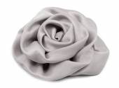 více - Saténová růže sv.šedá   7cm