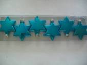 více - Hvězdy plast tyrkysové lesklé   6ks