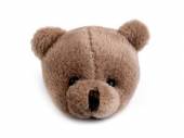více - Textilní hlava medvídka průměr 4,5cm - tm.béžová