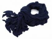 více - Šála pletená s ažurami  30 x 140cm -  tm.modrá