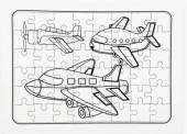 více - Kartovné puzzle A4 k domalování  letadla