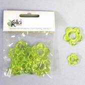 více - Plastová květinka s 2 průvleky zelená, mix velikostí     18ks