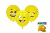 více - Balónek žlutý s obličejem  30cm  5ks