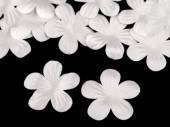 více - Polotovar látkový květ bílý  průměr 37mm    10ks