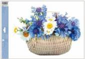více - Okenní folie modrá kytice v proutěném košíku