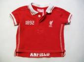 více - 2206 Fotbalové tričko červené bílý límeček FC Liverpool  3-6m