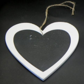 více - Větší dřevěné srdce s tabulkou na zavěšení  