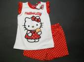 více - Letní komplet tričko s kraťasy bílo-červené Hello Kitty  4-5 let  v.104/110