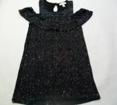více - 1212 Společenké elast.šaty černé s hologramovými třpytkami  PRIMARK  7-8 let  v.122/128