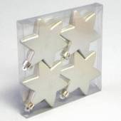 více - Plastové hvězdy stříbrné matné  4ks  8cm