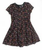 více - 2311 Krajkové šaty se spodničkou černé drobně květované  PRIMARK  8-9 let  v.128/134
