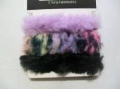 více - 3 x huňatá gumička - černá, fialová, žíhaná