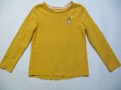 více - 0603 Dívčí tričko dl.rukáv medové žíhané, malý výšivka domeček  TU  2-3 roky  v.92/98