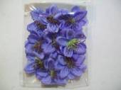 více - Textilní fialové květy  pr.4,5cm   9ks