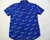 více - 0104 Viskózová košile modrá s nápisy   GEORGE  10-11 let  v.140/146