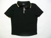 více - 0506  Kratší žebrované tričko s límečkem černé  NEW LOOK  10-11 let  v.140/146