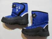 více - 1109 Jako nové zimní šusťákové boty na suchý zip modro-černé  v. 27
