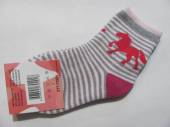 více - Froté ponožky sv.růžovo-šedý proužek s koníkem   v.28-31