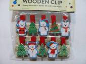 více - Dřevěné vánoční kolíčky s medvídky a stromečky   10ks