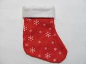 více - 2412 Mini vánoční ponožka červená   18cm