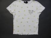 více - 1001Kratší žebrované tričko bílé s citrónky  NEW LOOK   10-11 let  v.146