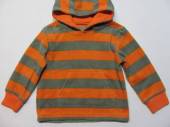 více - 3001 Mikina fleece s kapucí oranžovo-khaki pruh  ST.BERNARD  18-24m  v.86/92