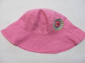 více - 2103 Plátěný klobouk růžový s výšivkou   obvod 52cm