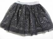 více - 2404 Slavnostní tylová sukně černá podšitá stříbrnými flitry GEORGE   6-7 let  v.116/122