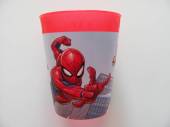 více - Plastová sklenička červená  Spiderman   v. 10cm 