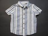 více - 3105 Nenošená košilka kr.rukáv sv.modro-bílý pruh  PRIMARK   12-18m   v.86