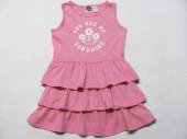 více - Bavl. tílkové šaty s volánky růžové bílý potisk   LILY & DAN  3-4 roky   v.98/104