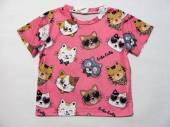 více - 2607 Nebavlněné tričko růžové s kočičkami  SHEIN   v.3-4 roky 