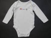 více - 2310 Body dl.rukáv bílé s autíčky   3-6m