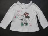 více - 1212 Tričko dl.rukáv bílé s Minnie  PRIMARK  9-12m