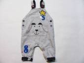 více - 2301 tepláčky s laclem šedě žíhané výšivka medvídek  LULLABY   0-3m   