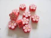 více - Korálky  FIMO květinka, průměr 12mm - lososové    10ks