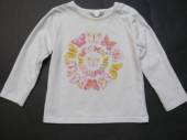 více - 0505 Tričko dl.rukáv bílé s růžovo-žlutými motýlky  M&Co   6-9m