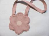 více - 1705 Bavl. taštička přes rameno květina starorůžová  pr. 14cm