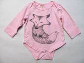 více - 2805 Jako nové body dl.rukáv růžové s liškou  3-6m