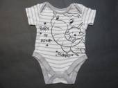 více - 3005 Body šedo-bíle pruhované se sloníkem  0-3m