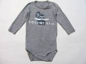 více - 3105 Body dl.rukáv šedě žíhané s potiskem   NAME IT 4-6m