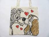 více - 0606 Režná taška s pejsky  DISNEY   35 x 35cm