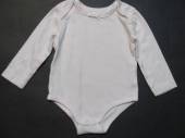 více - 0906 Body dl.rukáv bílé sv.růžové kytičky  3m