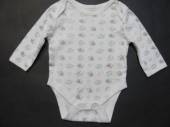 více - 0806 Jako nové body dl.rukáv bílé s šedými ovečkami  0-3m