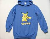 více - 3006 Slabší mikina s kapucí sv.modrá potisk Pokémon   7-8 let   v.128