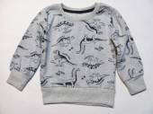 více - 0307 Mikina šedý melír s dinosaury  cca 2-3 roky  v.98