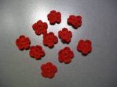 více - Háčkovaná květinka červená    10ks