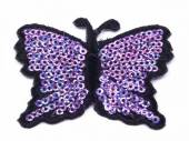 více - Nažehlovačka motýl z flitrů fialový